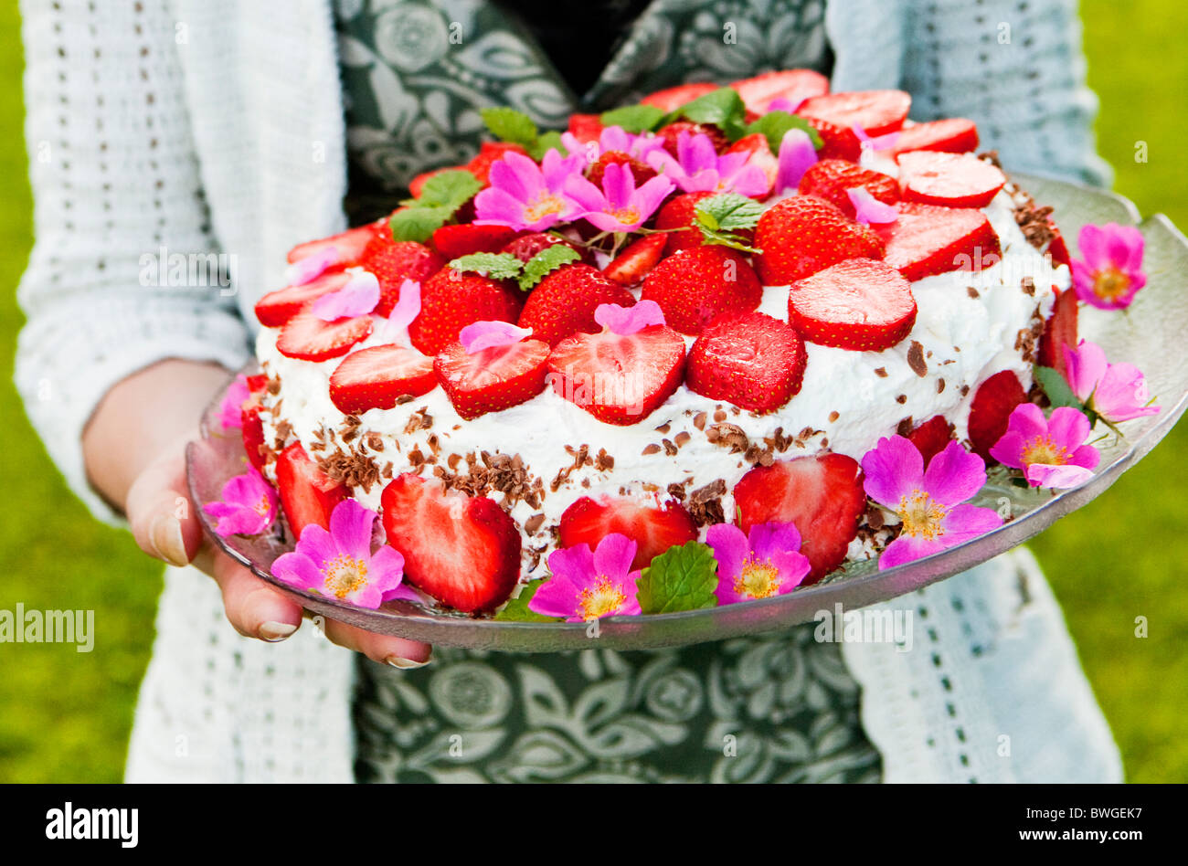 Strawberry-torta,Nashulta,Svezia Foto Stock