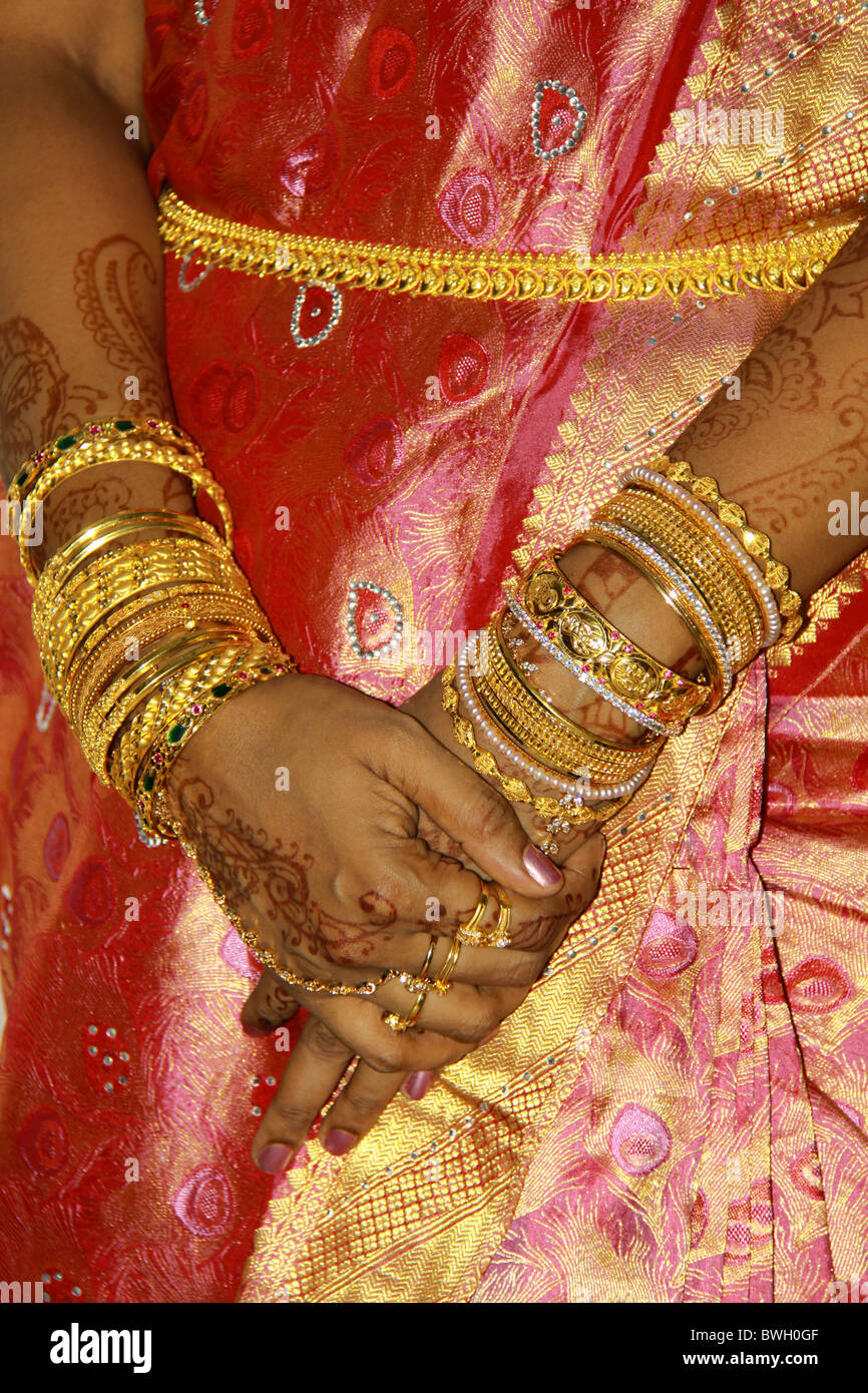 Il matrimonio di una donna Indiana Foto Stock