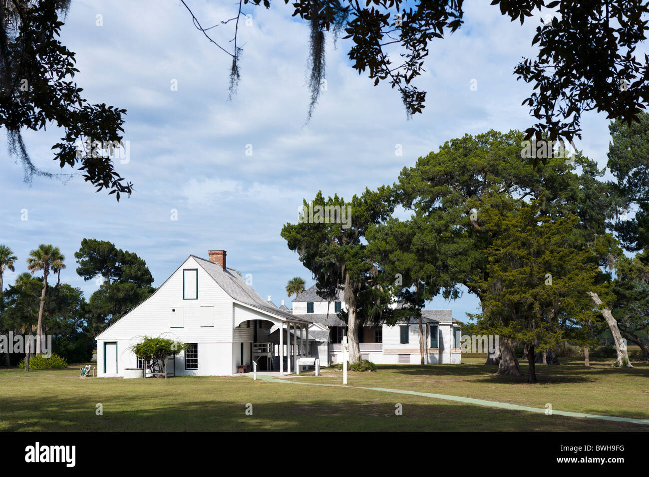 La casa principale, Kingsley Plantation, Fort George Island, Jacksonville, Florida, Stati Uniti d'America Foto Stock