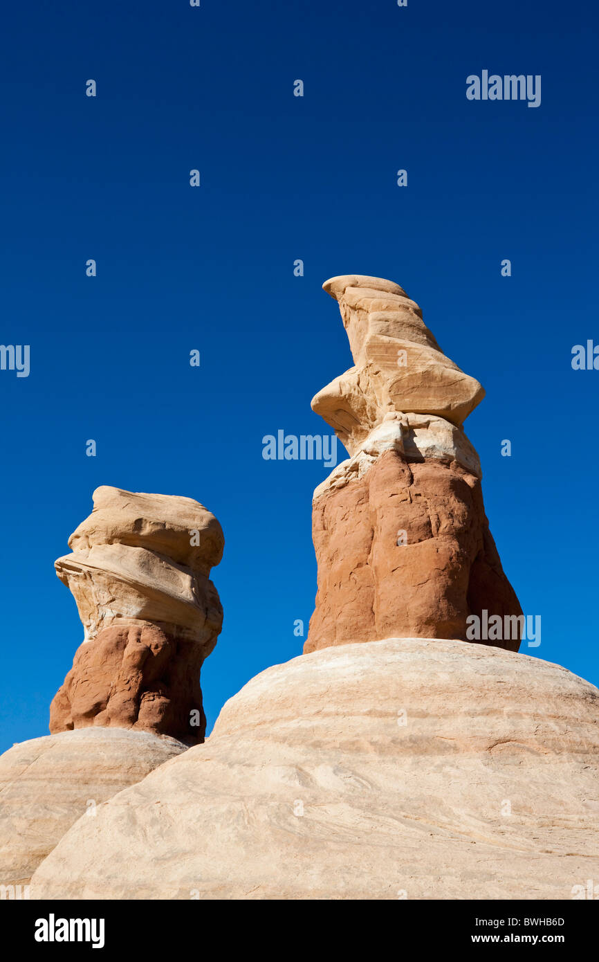 Formazioni di pietra nel giardino Devils, il foro nella roccia Road, il Grand Staircase-Escalante monumento nazionale, Utah, Stati Uniti d'America Foto Stock