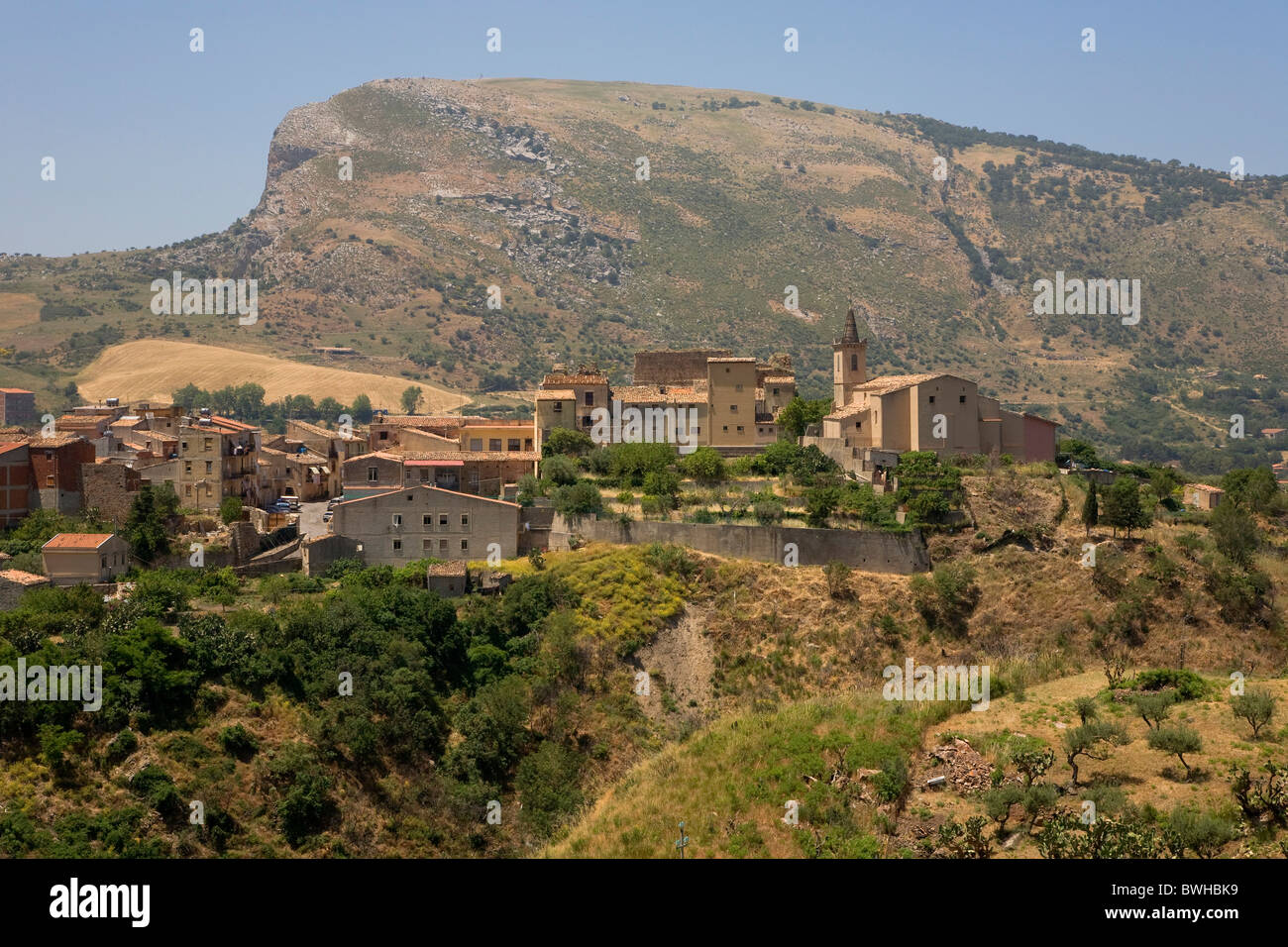 Collesano, villaggio nelle Madonie, provincia di Palermo, Sicilia, Italia, Europa Foto Stock