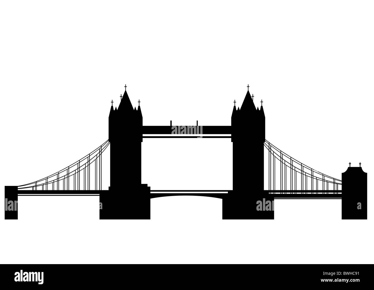 Il Tower Bridge - combinato a bilico e ponte di sospensione a Londra, Inghilterra, oltre il Fiume Tamigi Foto Stock