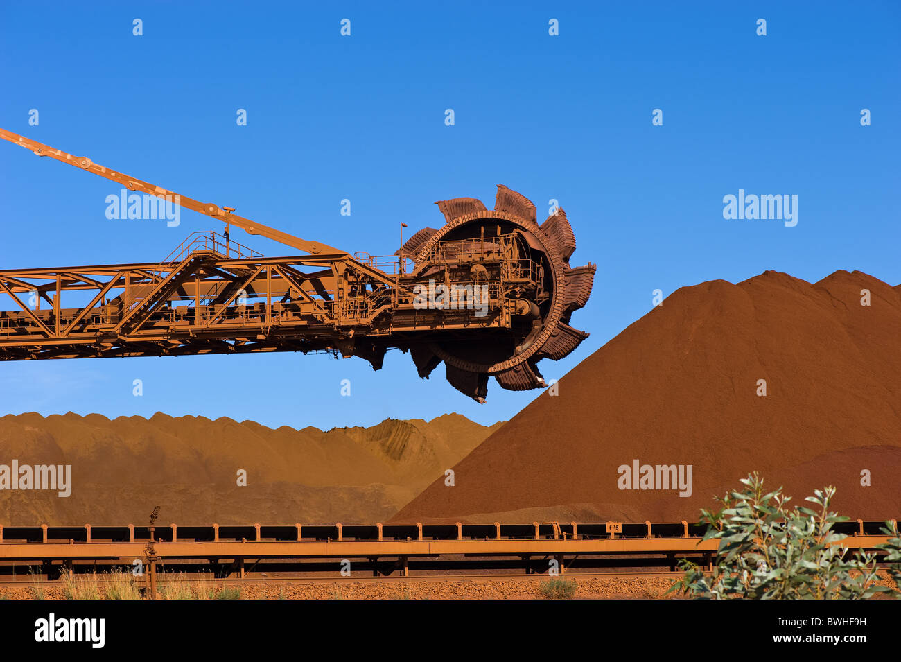 Estrazione del minerale ferroso Pilbara Australia Occidentale Foto Stock