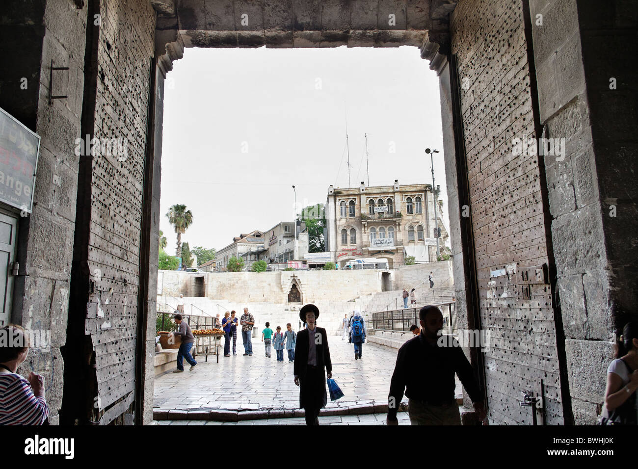 Israele Gerusalemme vecchia porta di Damasco Foto Stock