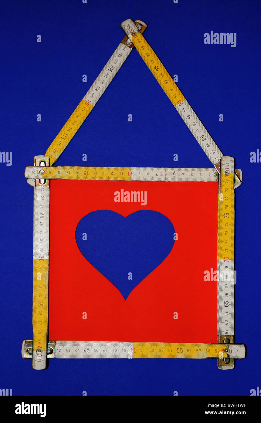 Costruzione di casa propria home home costruire scala di gradazione regola pieghevole cuore sento bene rispondono a casa cou nativo Foto Stock