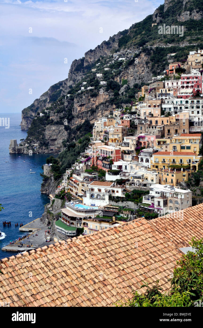 Incredibile vista su positano amalfi Foto Stock