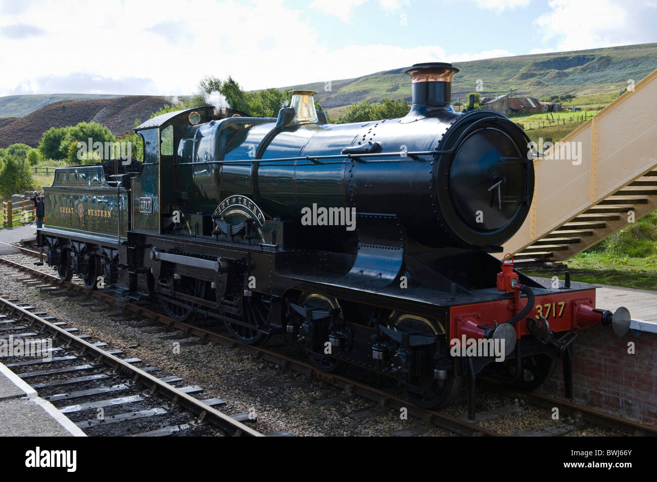 Città di Truro 3717 GWR Classe 3700 3440 il primo motore a vapore per raggiungere una velocità di oltre 100mph nel 1904 Foto Stock