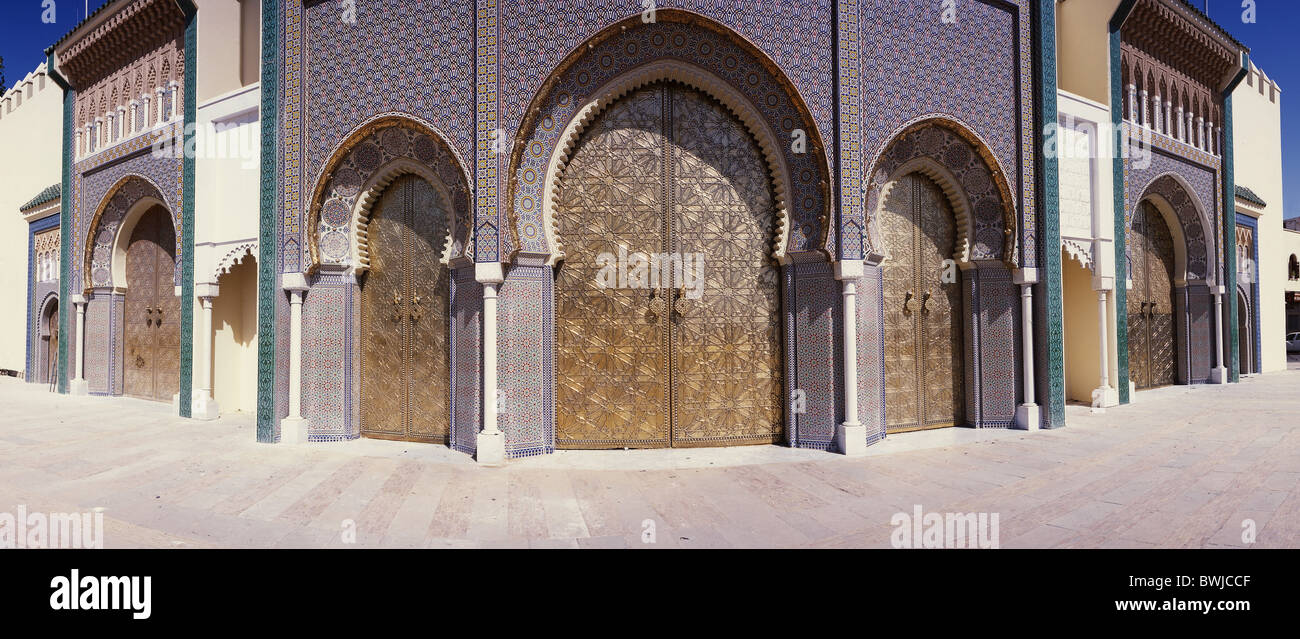King palace palazzo architettura costruttiva Islam est oriental Fez Marocco Africa Foto Stock