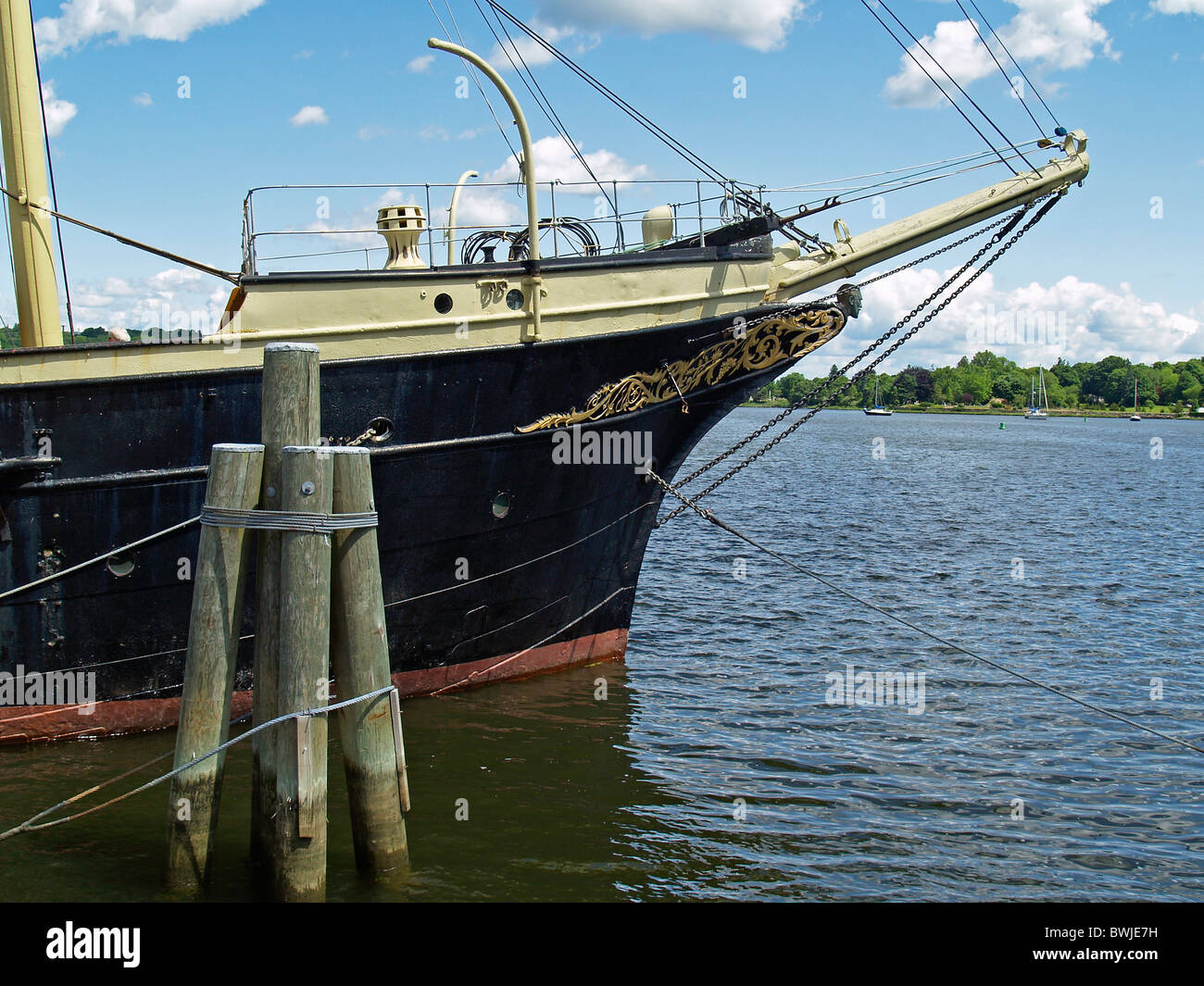 Prua e redazione di Joseph Conrad, Mystic Seaport, Connecticut Foto Stock