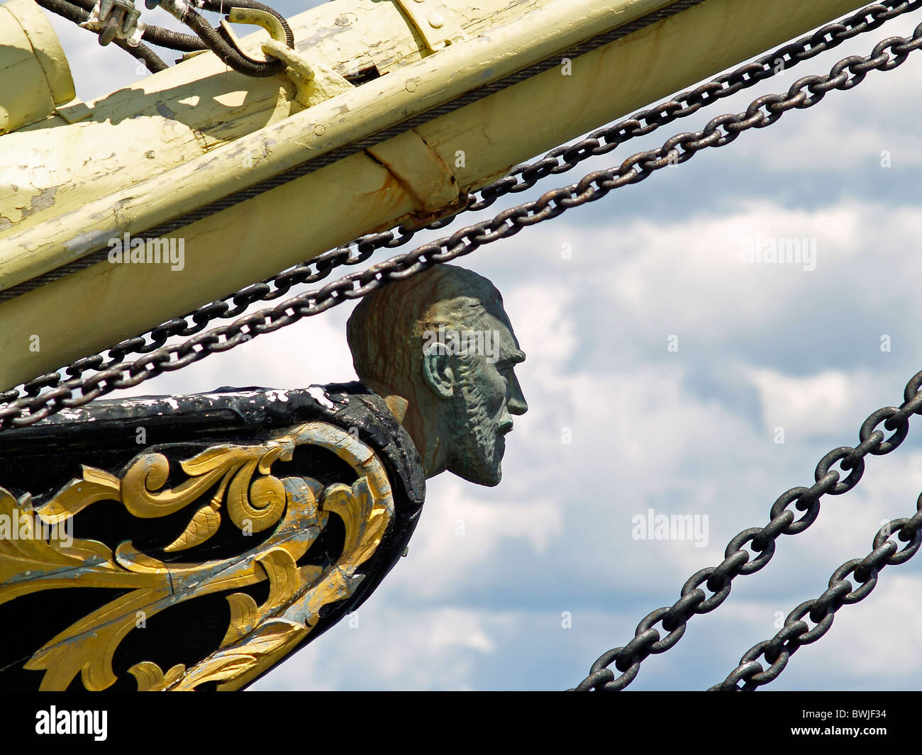 Masthead di Joseph Conrad Tall Ship, Mystic Seaport,Connecticut Foto Stock