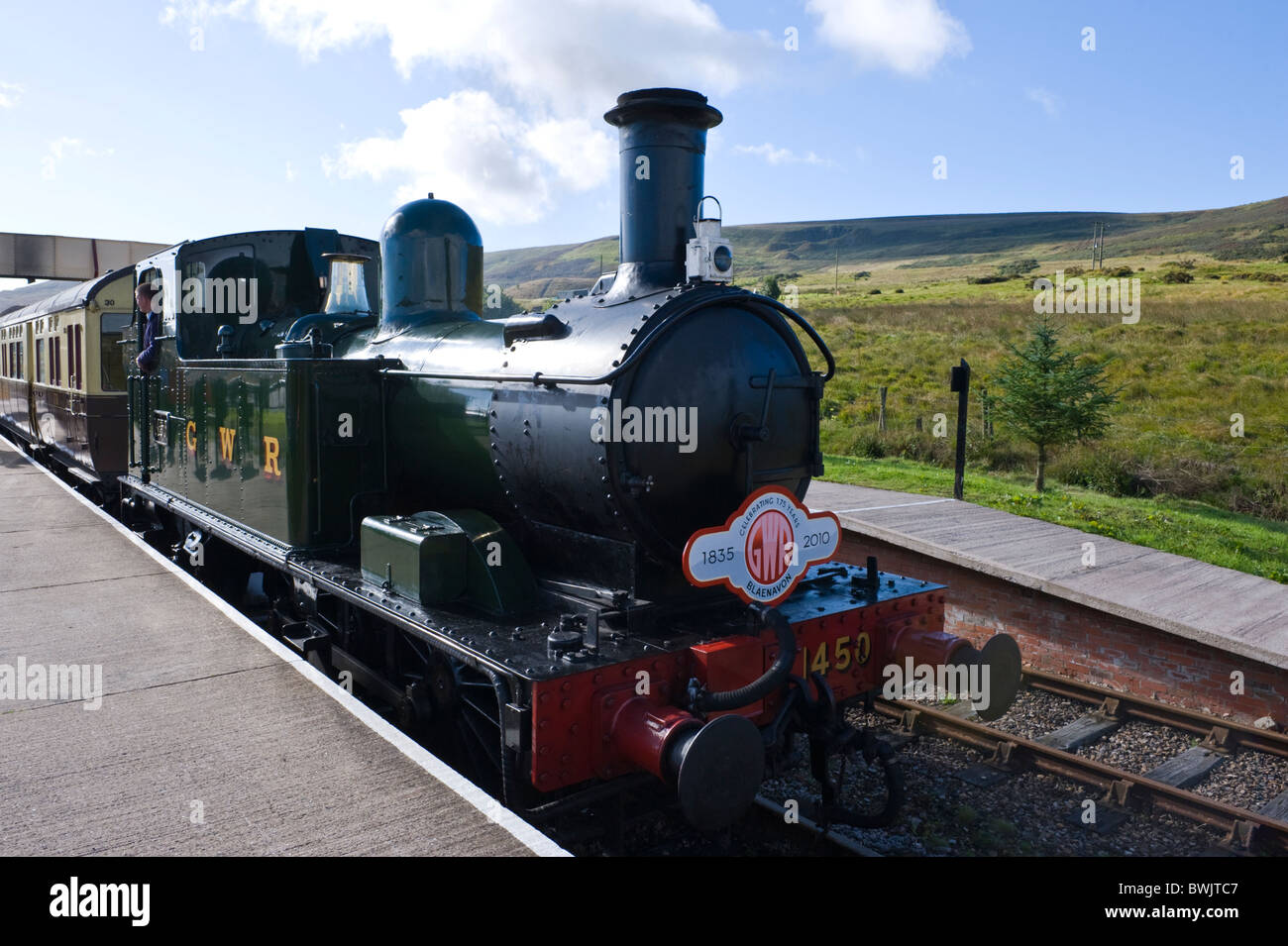 GWR serbatoio 1400 classe 0-4-2T locomotiva a vapore n. 1450 Foto Stock