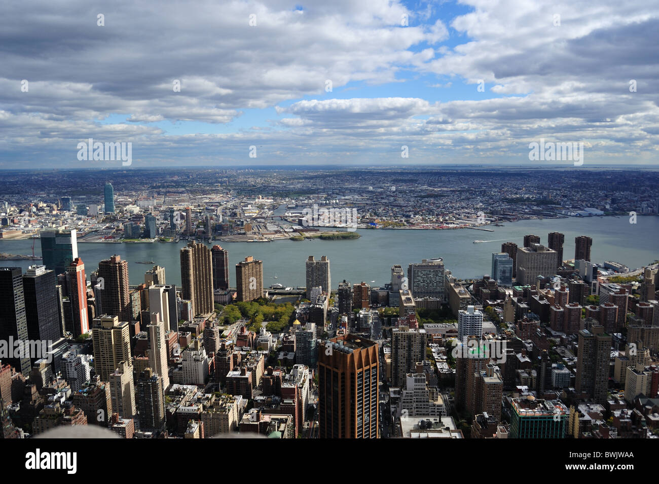 Vista aerea della città di New York da Empire State Building Foto Stock
