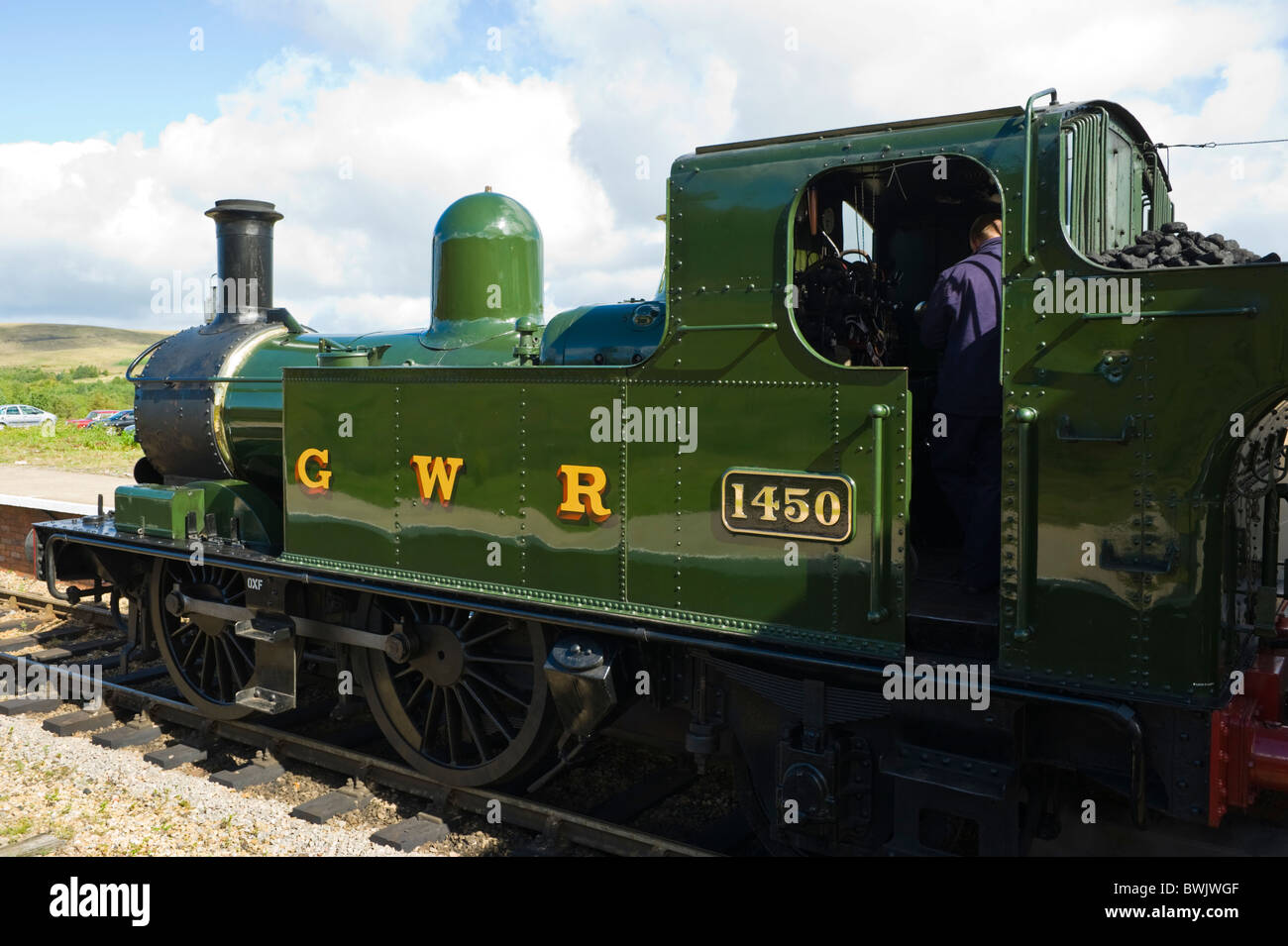 GWR serbatoio 1400 classe 0-4-2T locomotiva a vapore n. 1450 Foto Stock