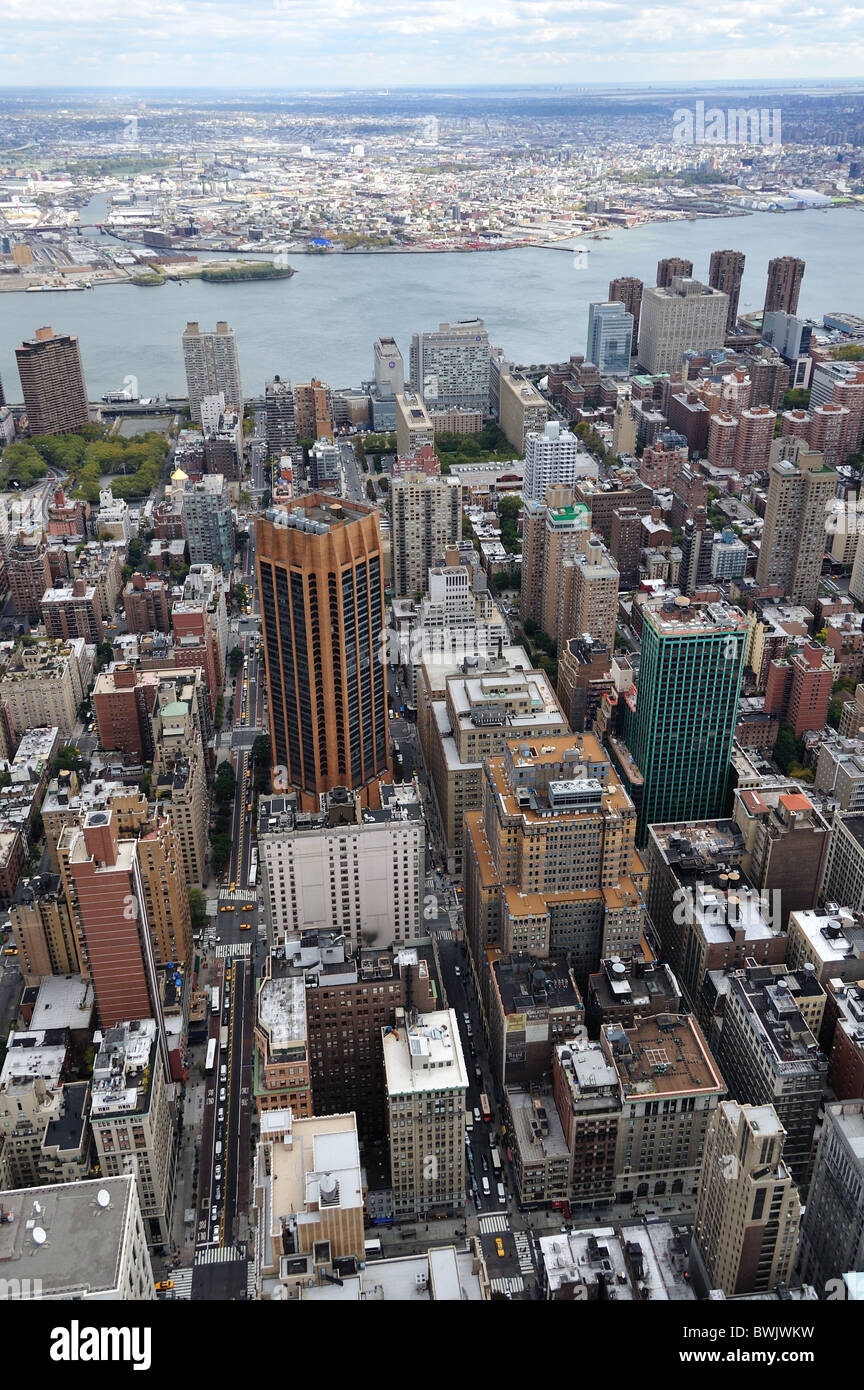 Vista aerea della città di New York da Empire State Building Foto Stock