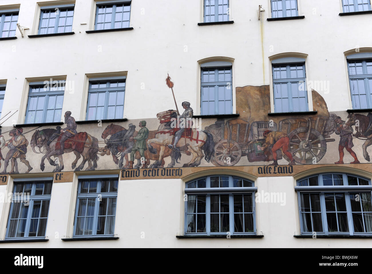 Murale storico sulla proprietà di Norimberga in Germania Nurnberg Deutschland Europa Foto Stock