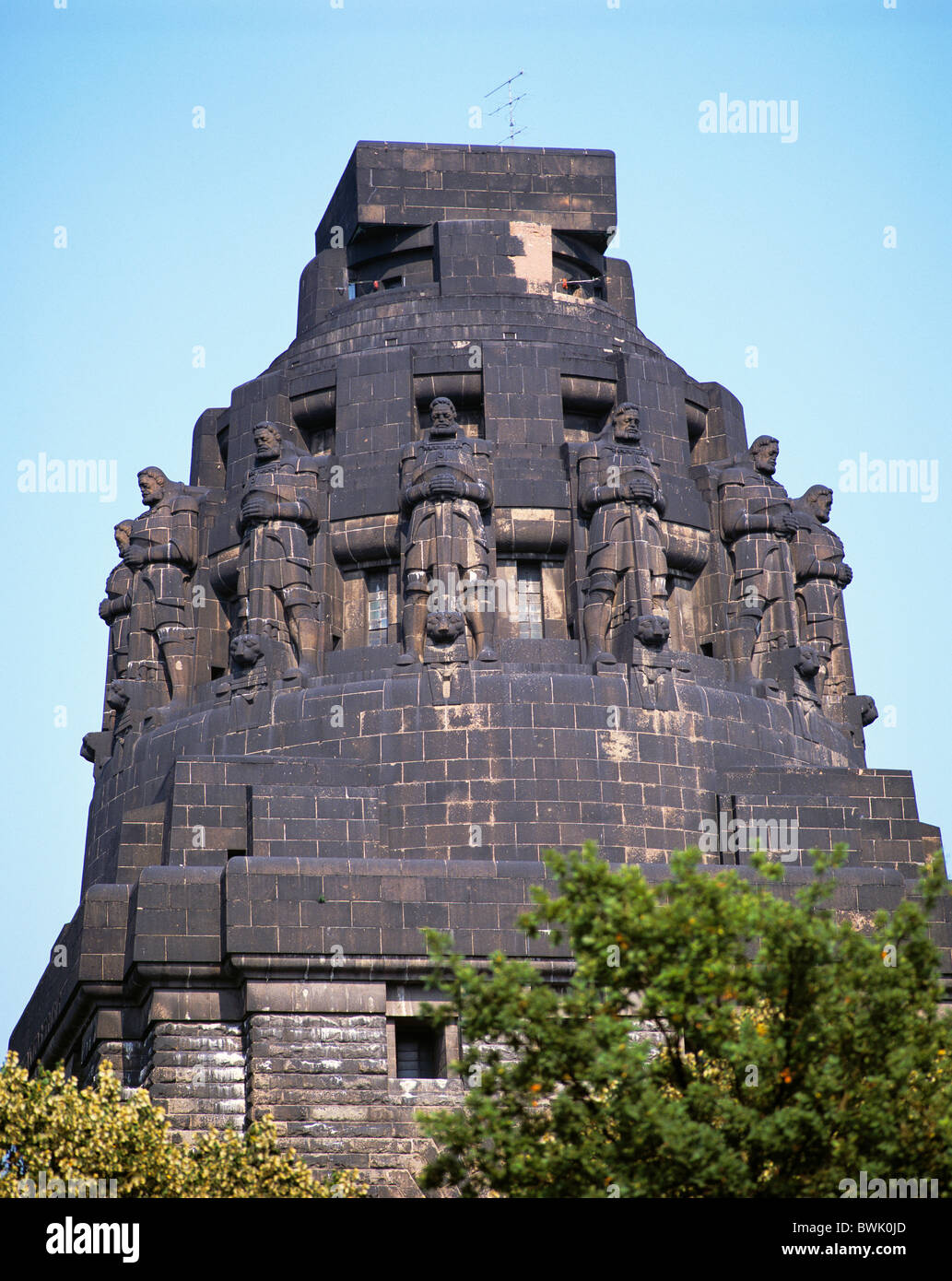 Persone monumento battaglia di Lipsia Pleisse Parthe Weisse Elster Leipzig pianura bay Germania Europa anglosassone Foto Stock