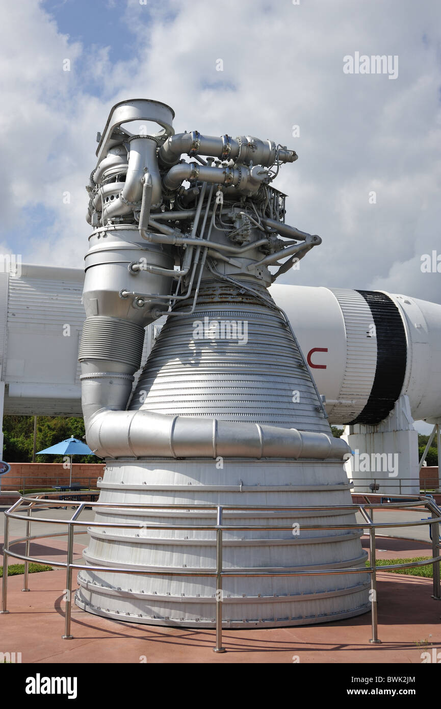 Il Centro Spaziale Kennedy Saturno 5 motore a razzo Foto Stock