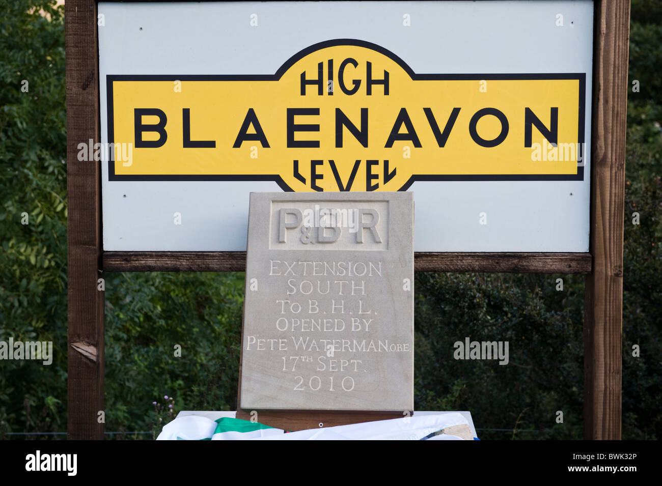 Apertura di Blaenavon elevato livello stazione sul Pontypool e Blaenavon Railway Lancaster South Wales UK Foto Stock