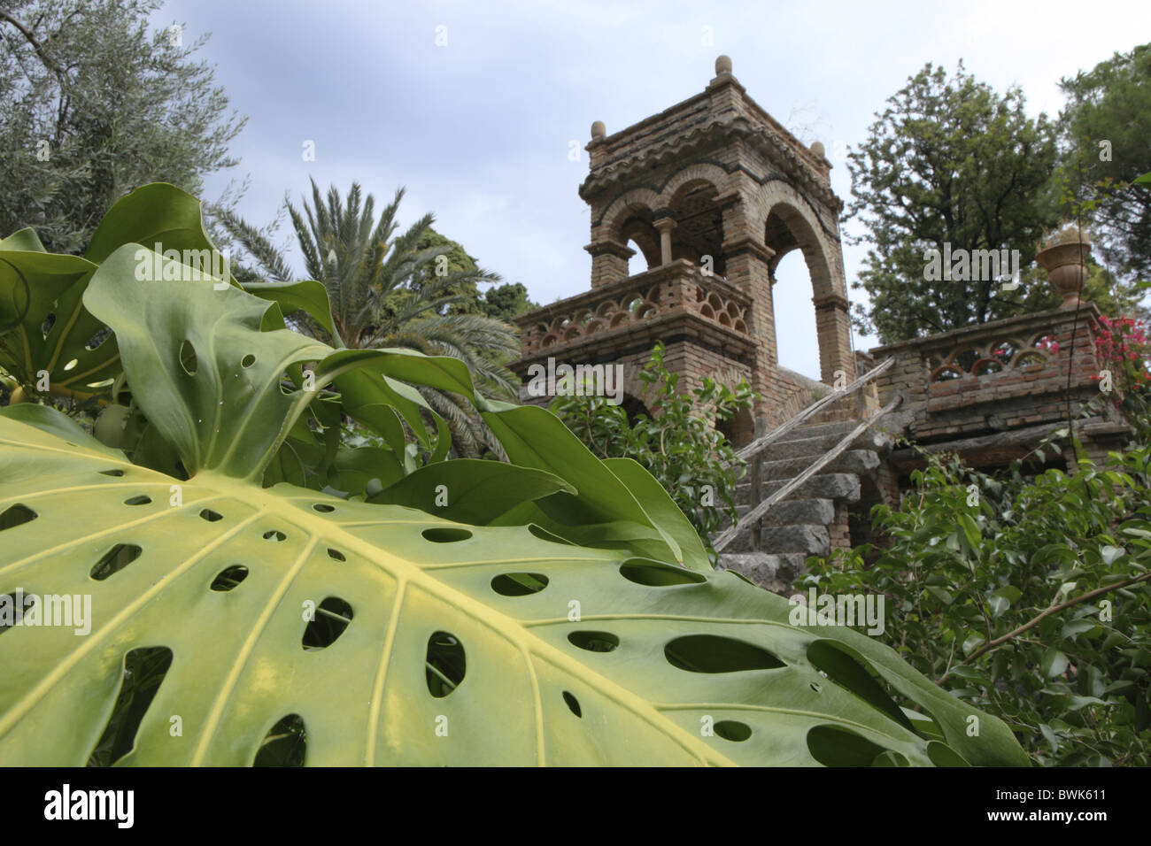 Villa Comunale nel Parco Giardino Pubblico, Taormina, Provincia di Messina, Sicilia, Italia, Europa Foto Stock
