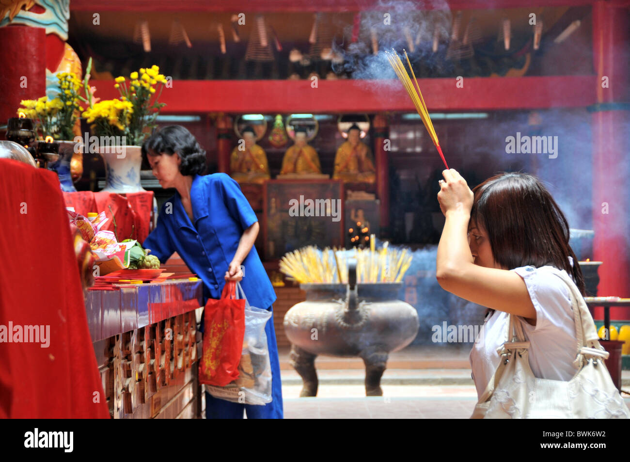 Quan Am Pagode in Cholon trimestre, a Saigon, a Ho Chi Minh City, Vietnam Foto Stock