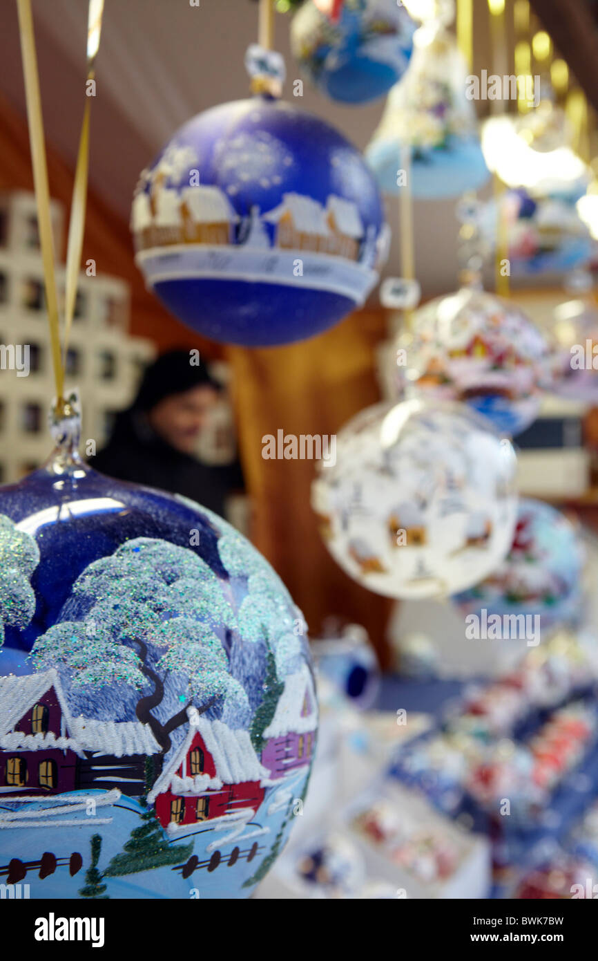 Vetro dipinto Pallina natale decorazioni Foto Stock