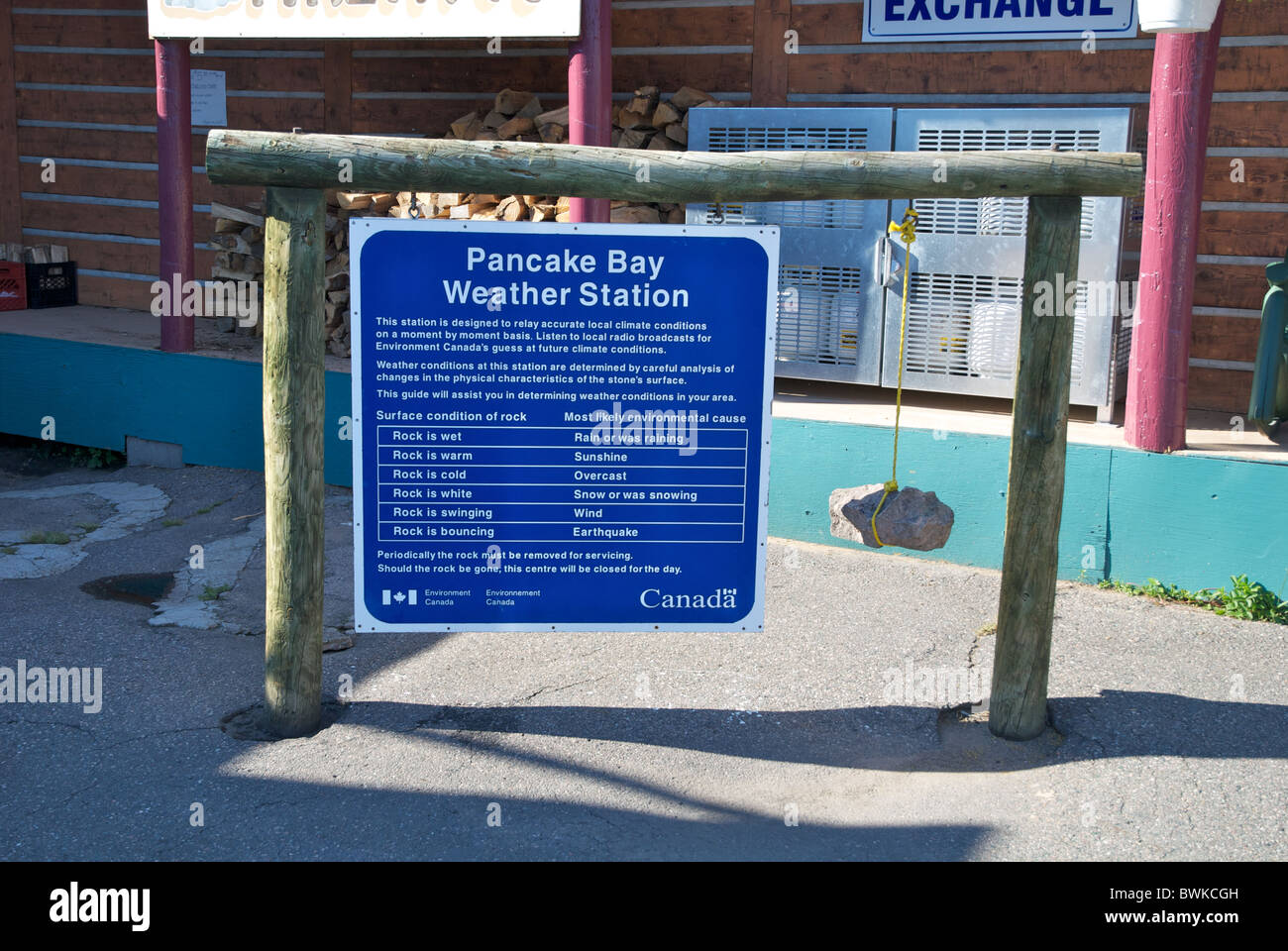 Stazione meteo a Pancake Bay, CA. Pancake Bay, Algoma, famiglie disorganizzate, parte nord, Algoma District, Ontario, Canada Foto Stock
