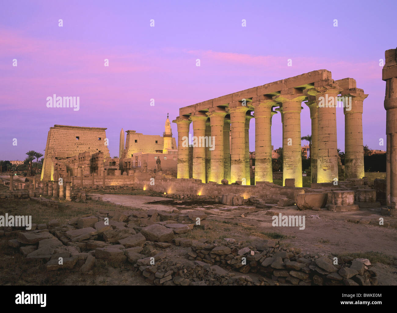 Egitto Africa del nord del tempio di Luxor tempio storico di costruzione sito culturale Antichità Antiquariato umore egiziano Foto Stock