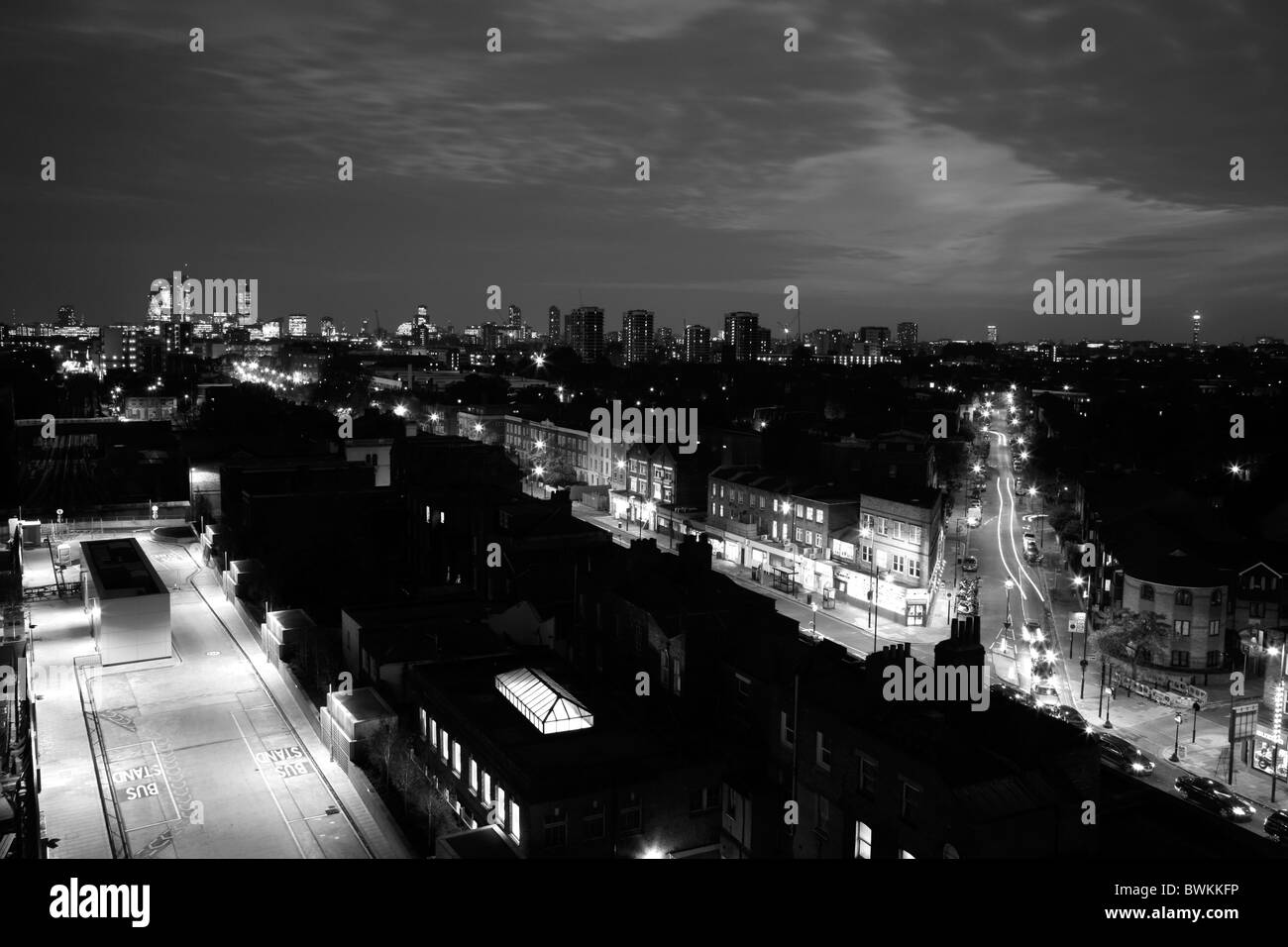 Vista sui tetti della città di Londra da Dalston, London, Regno Unito Foto Stock