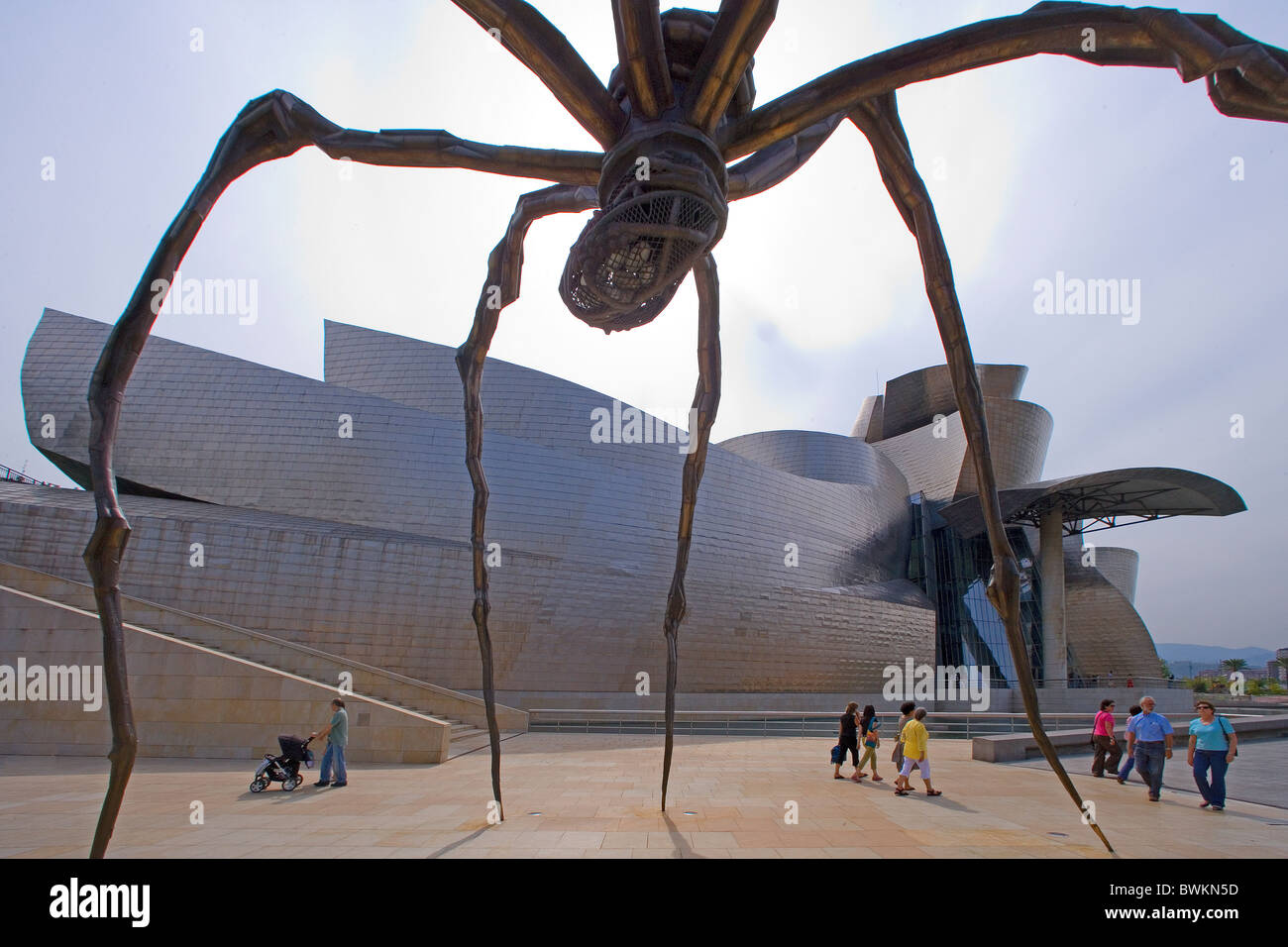 Spagna europa Province Basche Bilbao Guggenheim Museum il museo di arte formatore di architettura di Frank Gehry abilità tecnica Foto Stock