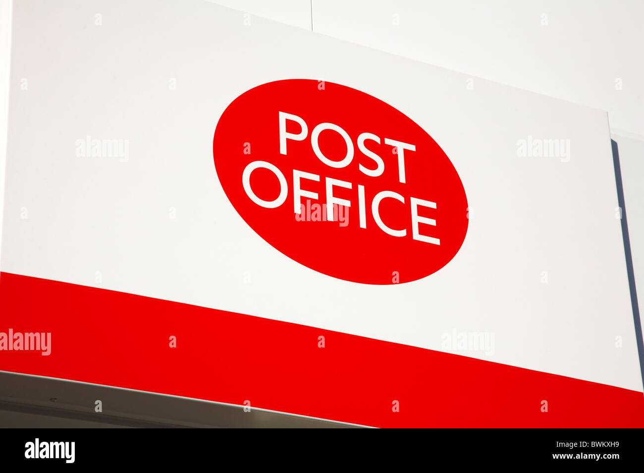 Primo piano del cartello dell'ufficio postale, Regno Unito Foto Stock