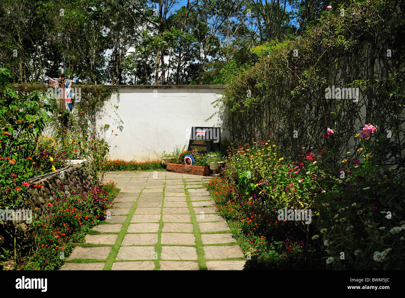 British Garden - Kundasang War Memorial, Sabah Foto Stock
