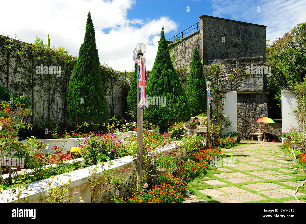 British Garden - Kundasang War Memorial, Sabah Foto Stock
