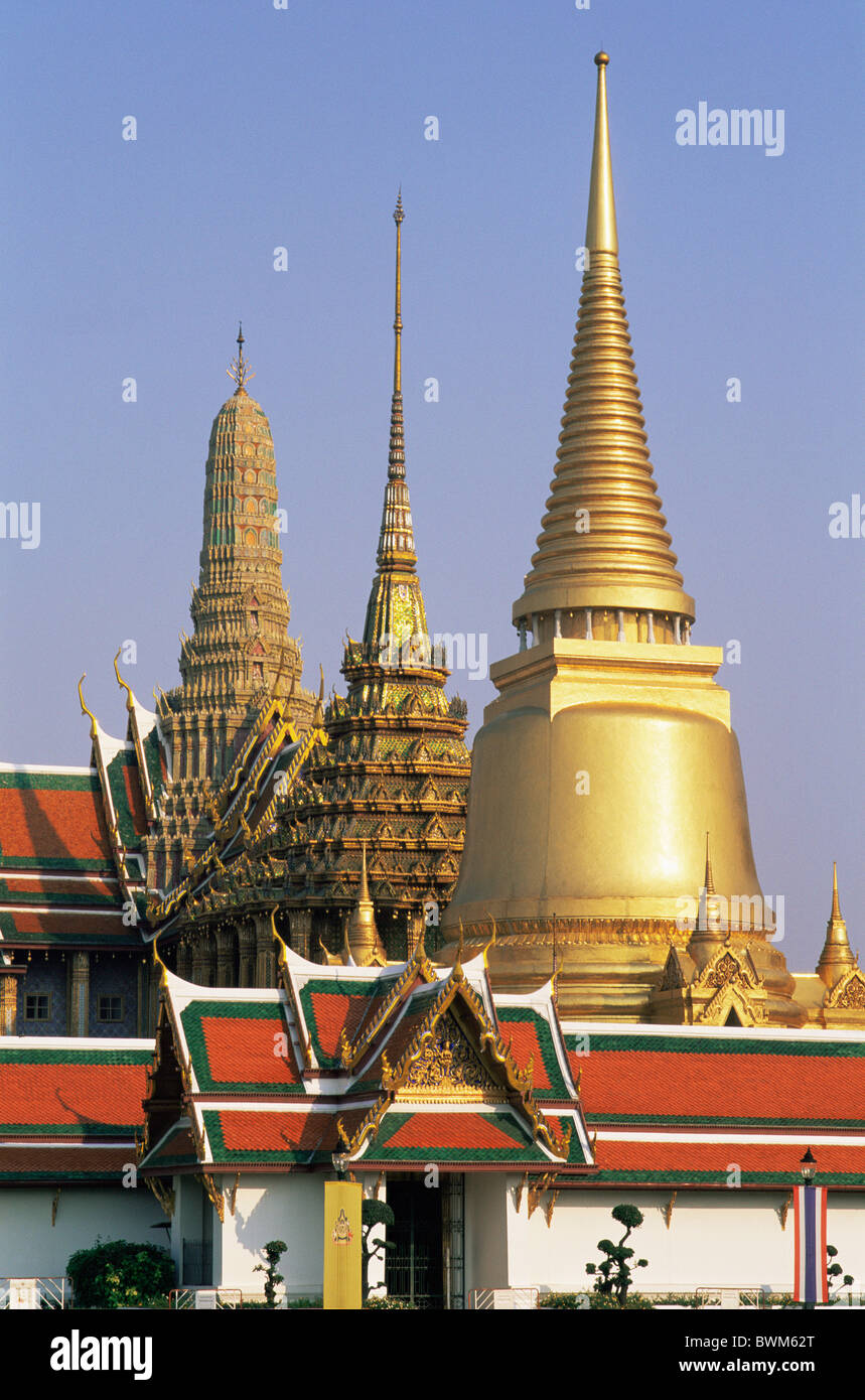 Asia Thailandia Bangkok Wat Phra Kaeo Wat Phra Kaew Grand Palace Tempio Tempio del Buddha di Smeraldo templi Architec Foto Stock