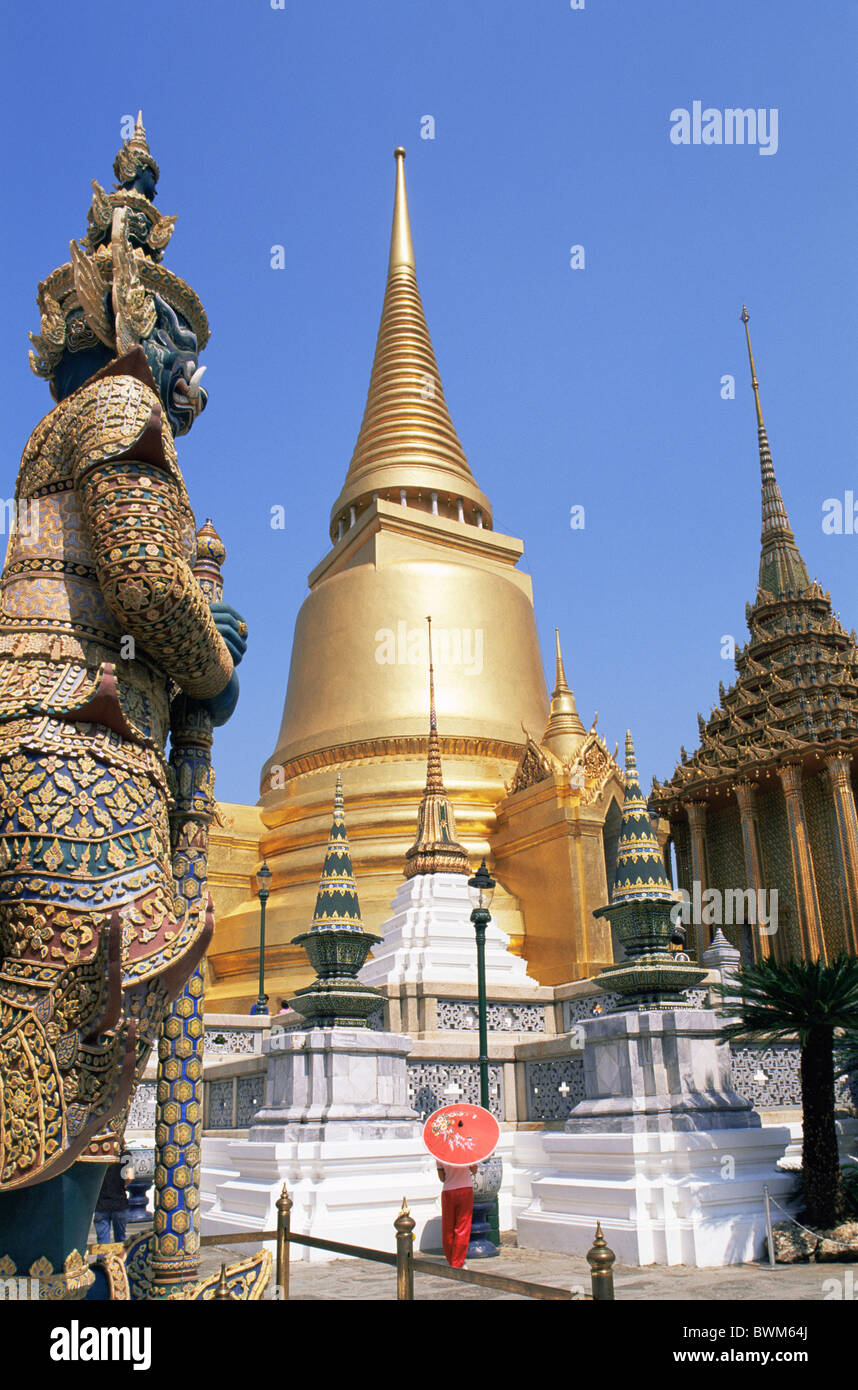 Asia Thailandia Bangkok Wat Phra Kaeo Wat Phra Kaew Grand Palace Tempio Tempio del Buddha di Smeraldo templi Thai Tem Foto Stock