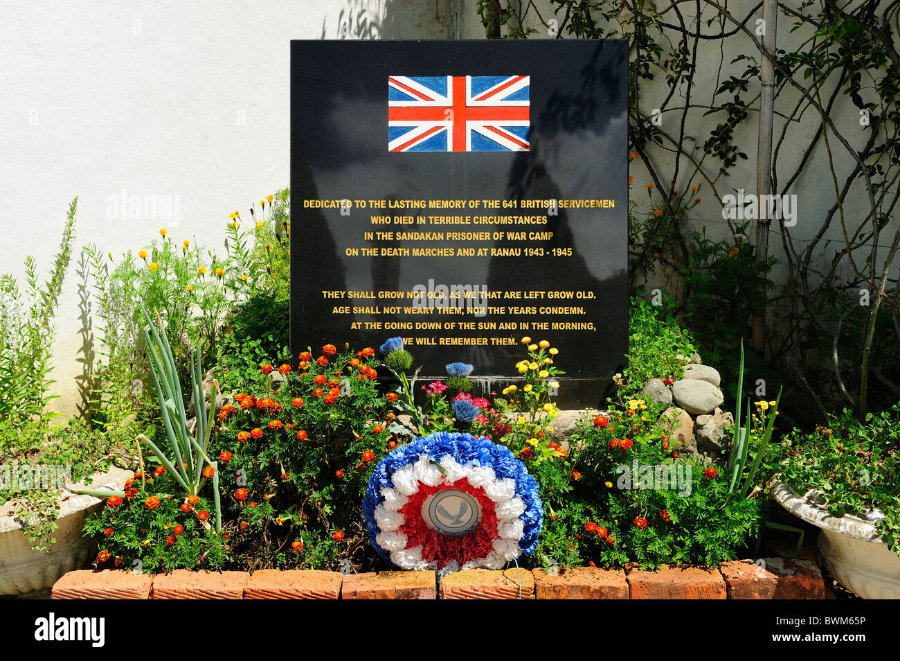 British Garden - Kundasang War Memorial, Sabah Foto Stock