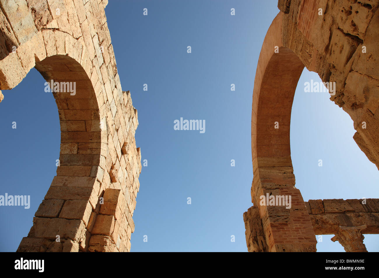 Leptis Magna, arco in pietra Foto Stock