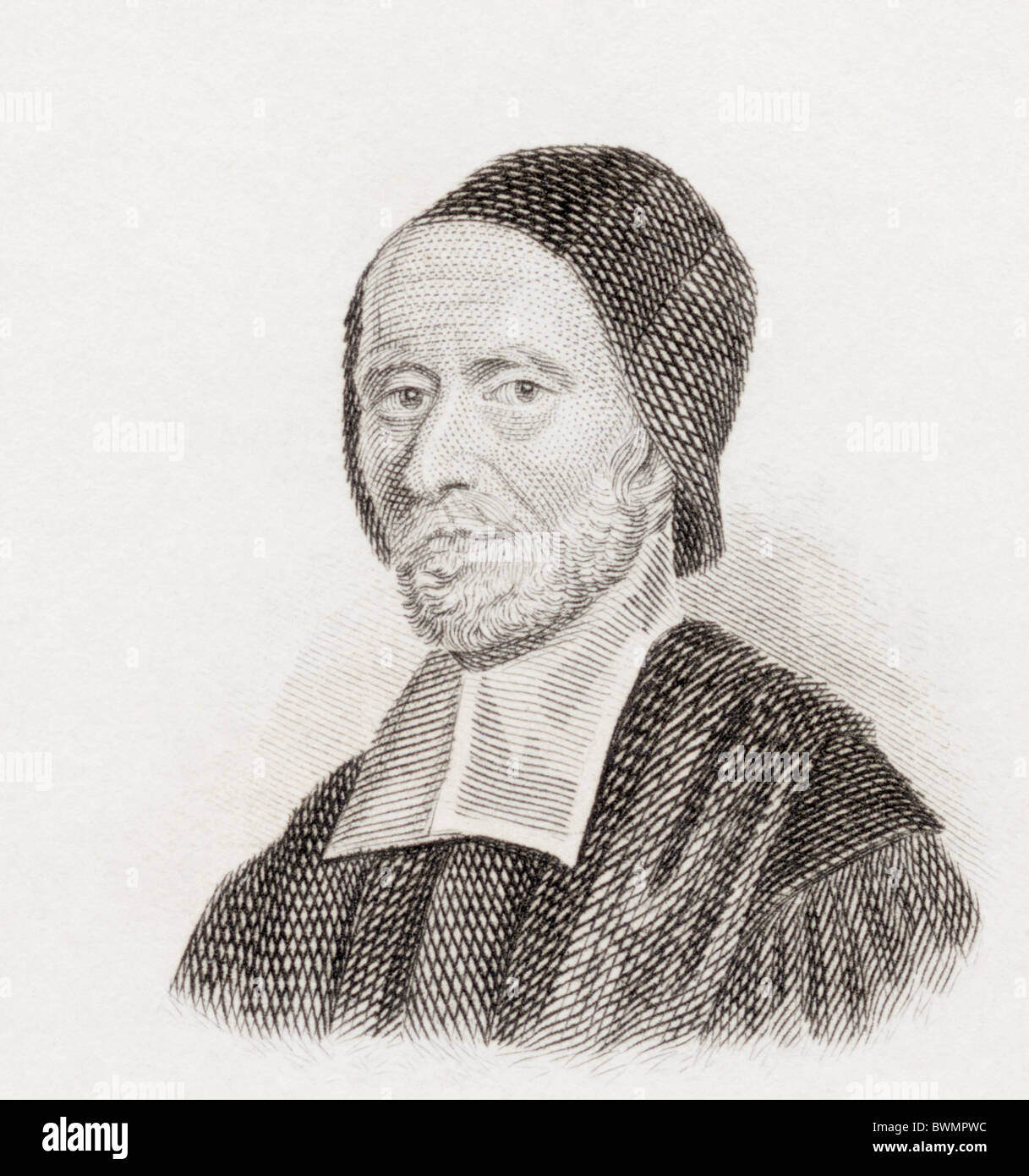 Il rev. Il dottor Richard Busby, 1606 - 1695. Inglese sacerdote anglicano e preside della scuola di Westminster. Foto Stock