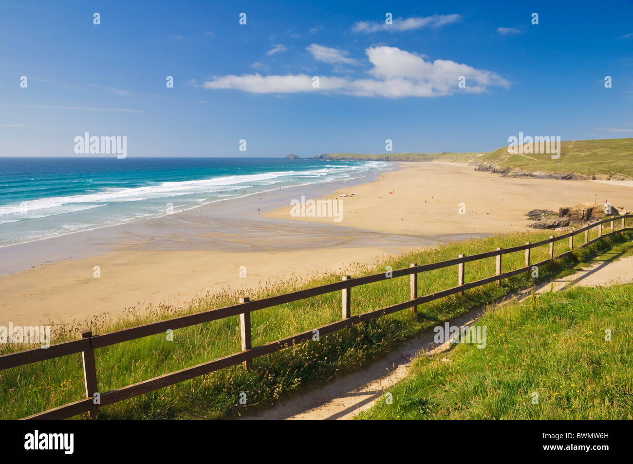 Perranporth Beach, Cornwall, Inghilterra, GB, Regno Unito e Unione europea, Europa Foto Stock