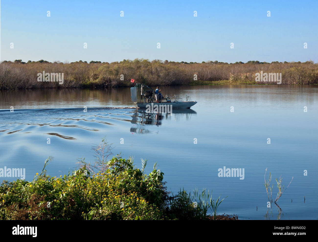 Camp Holly Fish Camp e Idroscivolante sulla parte superiore St Johns River a Brevard County in Florida Foto Stock