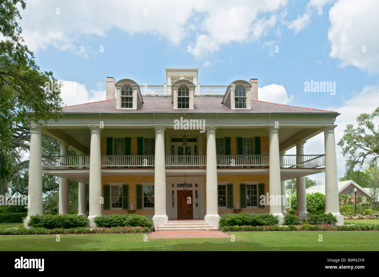 In Louisiana, Darrow, Houmas House Plantation e giardini, Revival Greco Mansion completato 1828 Foto Stock