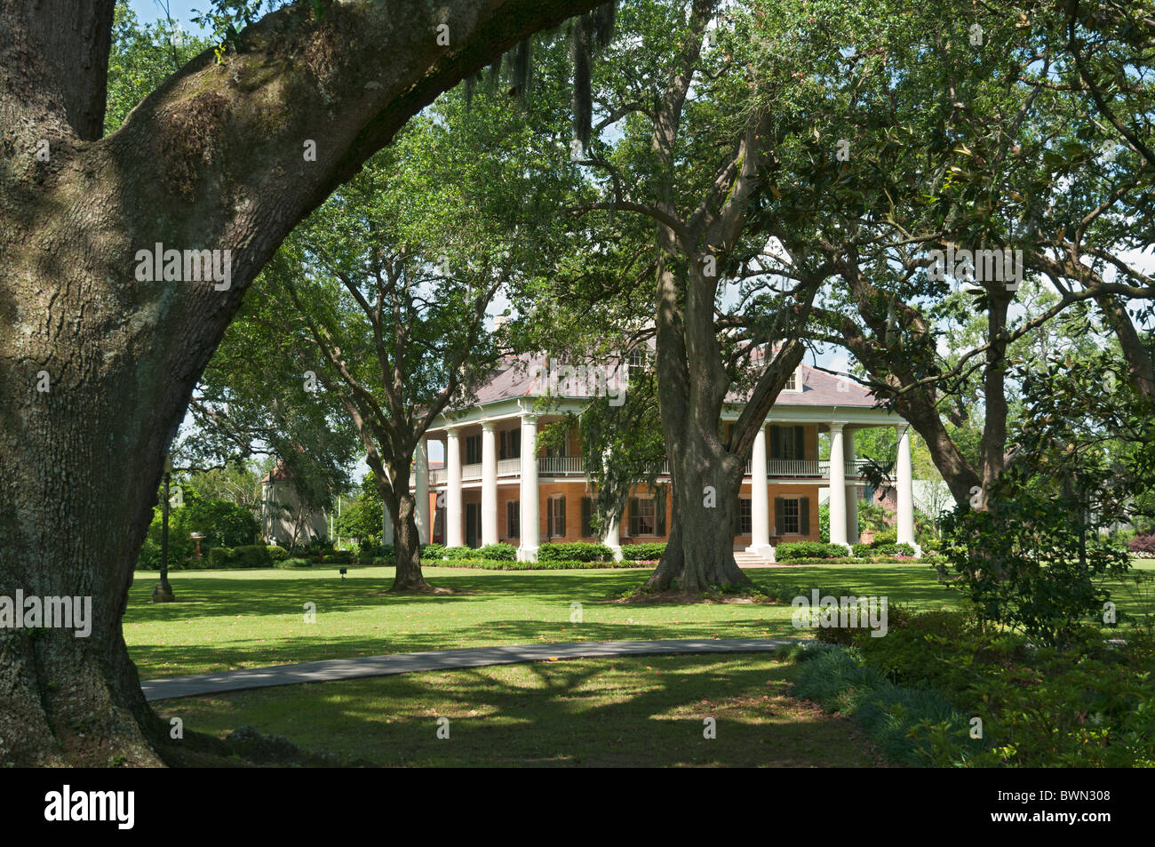 In Louisiana, Darrow, Houmas House Plantation e giardini, Revival Greco Mansion completato 1828 Foto Stock