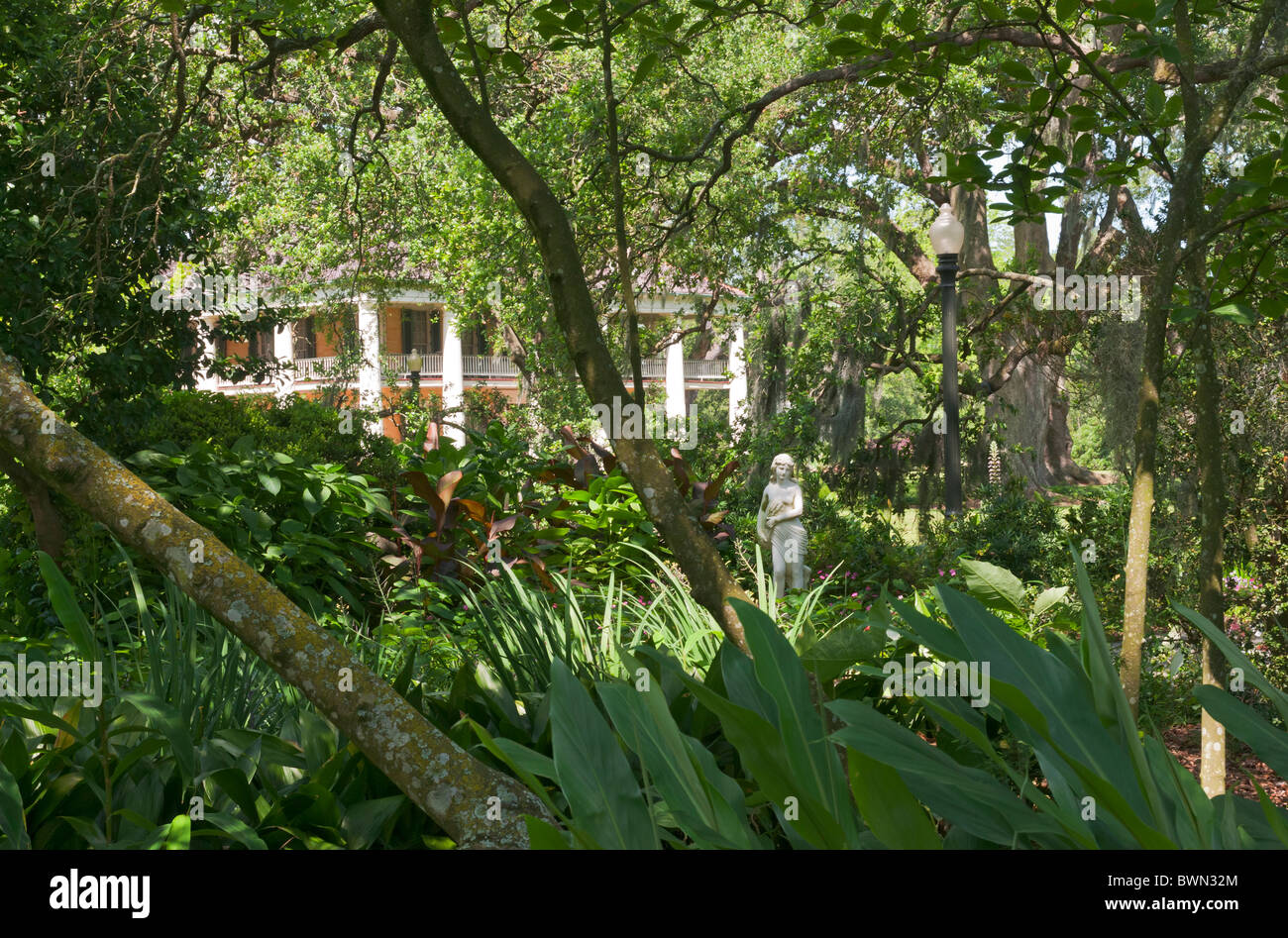 In Louisiana, Darrow, Houmas House Plantation e giardini, Revival Greco Mansion completato 1828 Foto Stock
