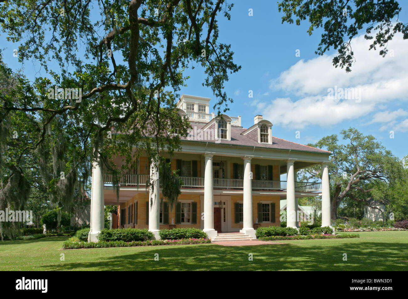 In Louisiana, Darrow, Houmas House Plantation e giardini, Revival Greco Mansion completato 1828 Foto Stock