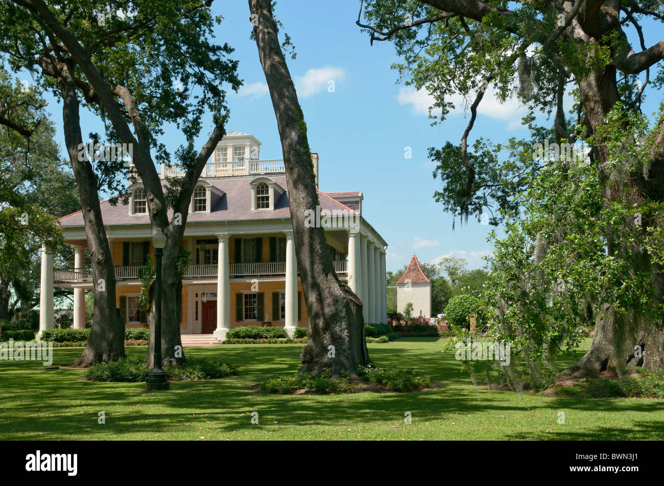 In Louisiana, Darrow, Houmas House Plantation e giardini, Revival Greco Mansion completato 1828 Foto Stock
