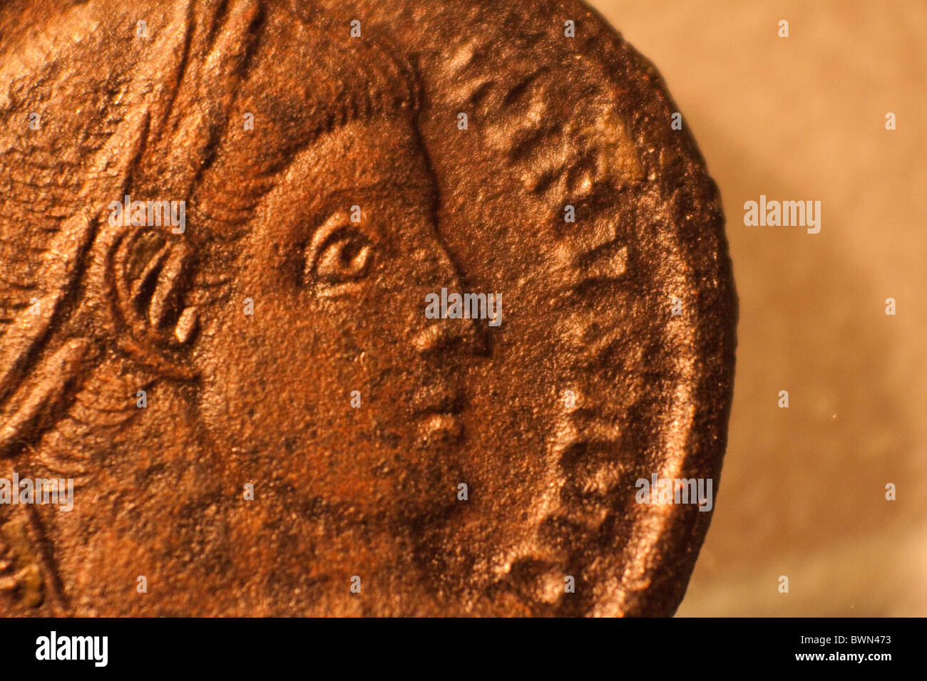 Macro Close-up di monete Foto Stock
