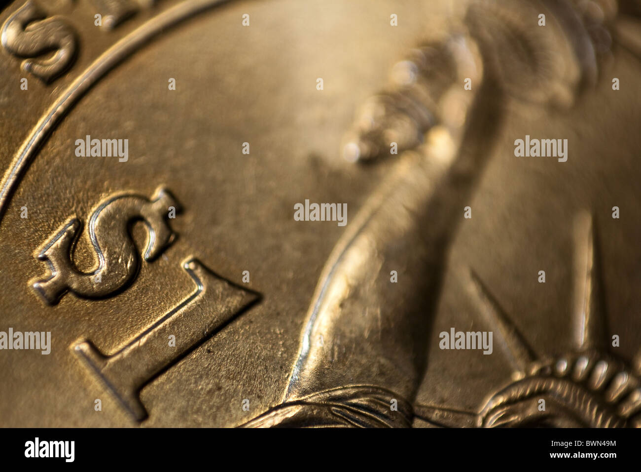 Macro Close-up di monete Foto Stock