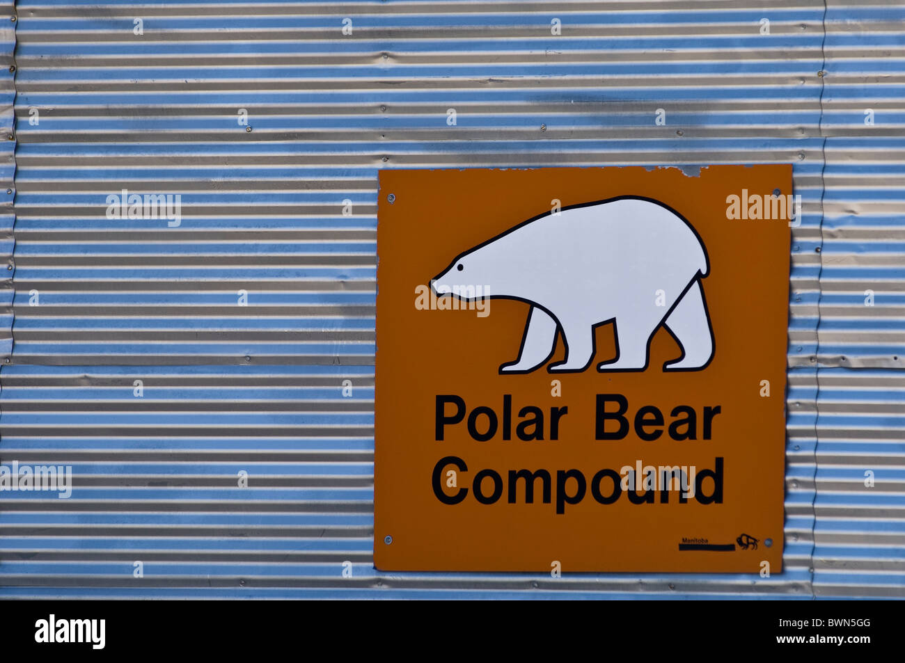 Polar Bear Hotel Jail Compound, Cape Merry, Churchill, Manitoba. Foto Stock