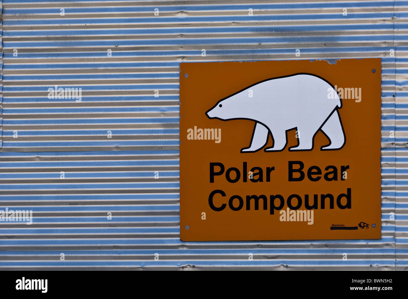 Polar Bear Hotel Jail Compound, Cape Merry, Churchill, Manitoba. Foto Stock