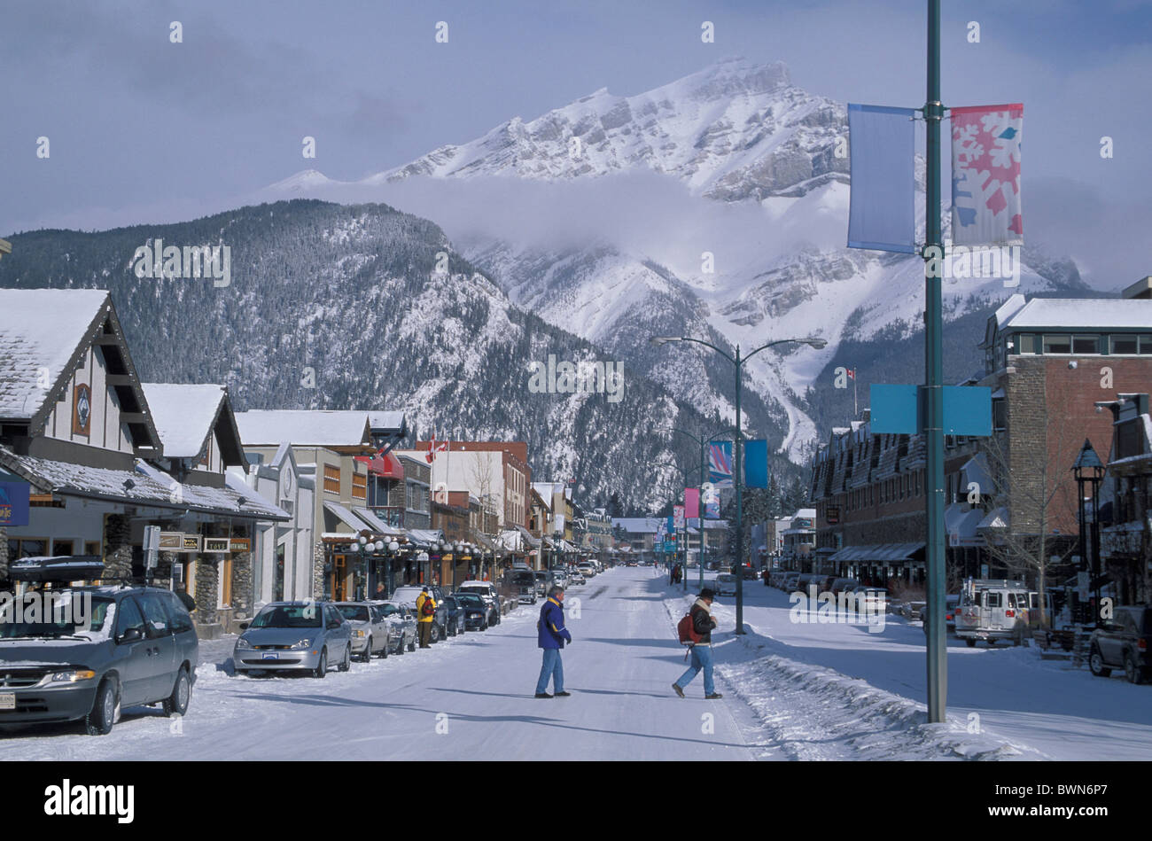 Canada America del Nord America Banff Mount Rundle dopo la tempesta di neve il parco nazionale di Banff patrimonio mondiale UNESCO sit Foto Stock