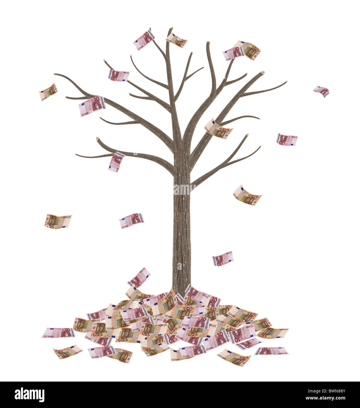 Alta qualità di struttura e di caduta di banconote in euro Foto Stock